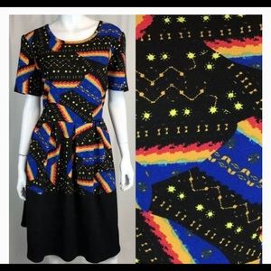 LulaRoe Amelia Dress Galaxy Constellation